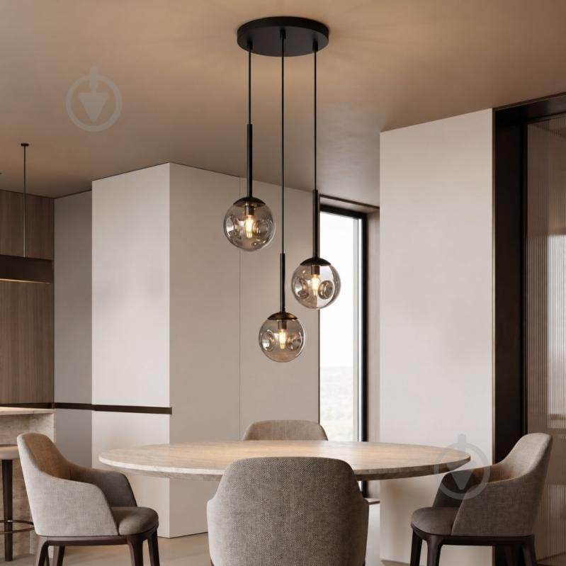 Подвес LIGHT SET SHANA R 2499 3PL 3x/E14 черный/дымчатый - фото 5