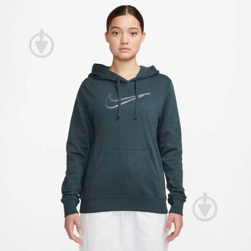 Джемпер Nike W NSW PE CLB FLC SHINE OS PO FB8763-328 р.XL синій - фото 1