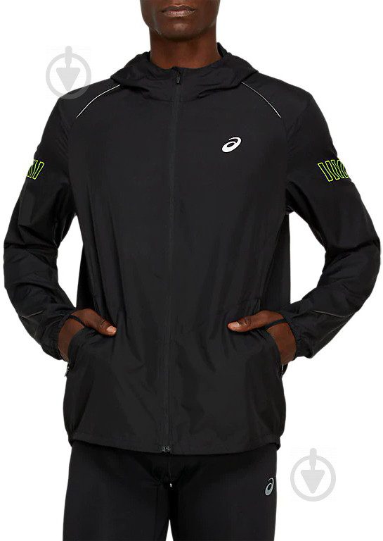 Вітрівка чоловіча весняна Asics LITE-SHOW JACKET 2011B049-001 р.M чорна - фото 1