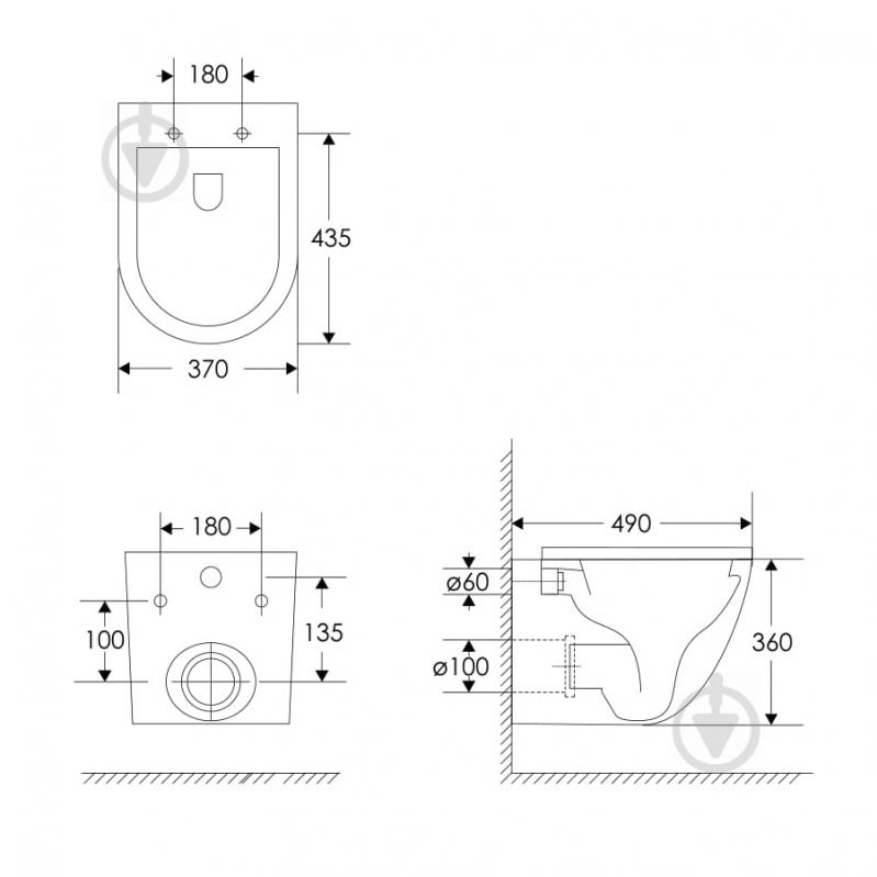 Унітаз підвісний Imprese Lesna Rimless i11546 black з сидінням soft-close - фото 2