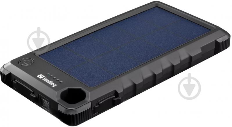 Повербанк с солнечной панелью Sandberg 10000 mAh black (833634) - фото 1