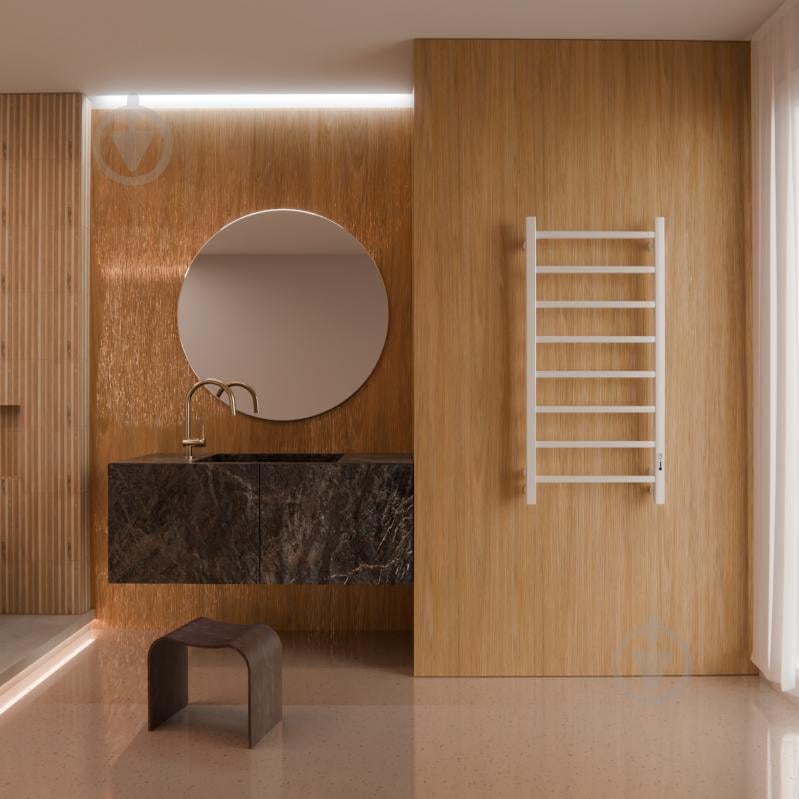 Полотенцесушитель электрический Elna Атрия Т 8 (870*430) белый с диммером t - фото 4 Полотенцесушитель электрический Elna Атрия Т 8 (870*430) белый с диммером t - фото 4