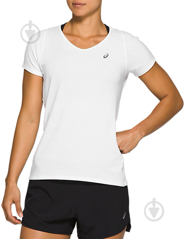 Футболка Asics V-NECK SS TOP 2012A981-104 р.S белый - фото 1