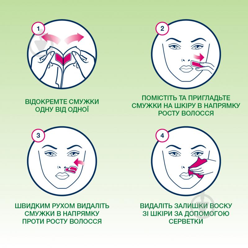 Воскові смужки Veet Naturals з олією ши для обличчя з технологією Easy-Gelwax 20 шт./уп. - фото 3