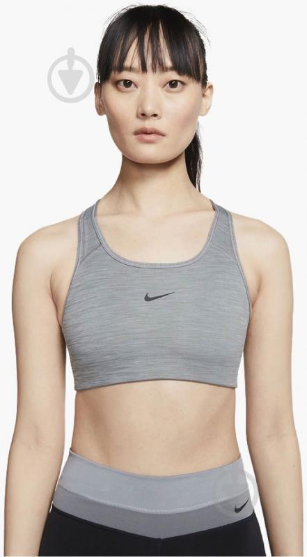 Бра Nike Medium-Support 1-Piece Pad Sports Bra Grey BV3636-084 р.XS серый - фото 1