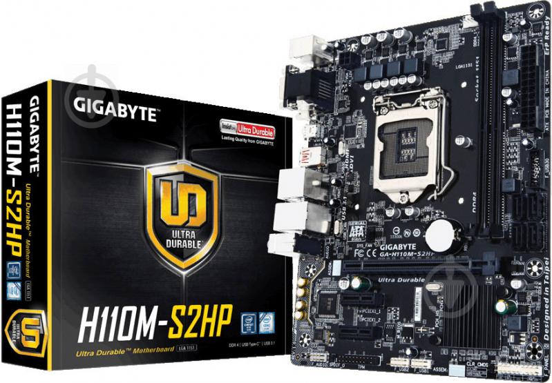 Материнська плата Gigabyte GA-H110M-S2HP (Socket 1151, Intel H110, mirco ATX) - фото 4