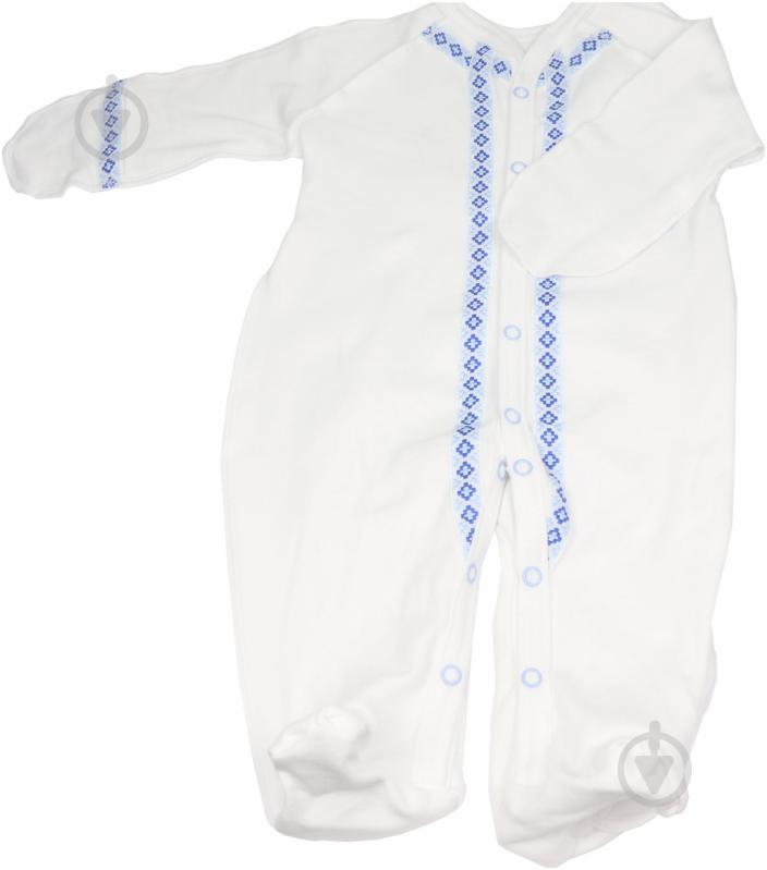Человечек Sweet baby Орнамент р.62 белый с голубым 015.400.1 г - фото 1