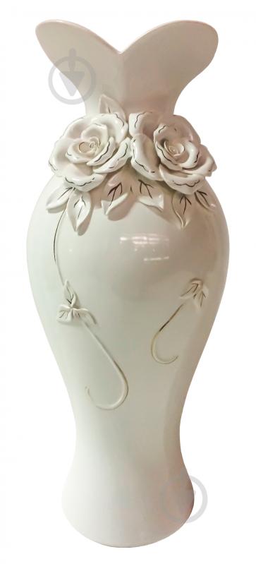 Ваза керамическая белая Жаклин 47 см - фото 1 Ваза керамическая белая Жаклин 47 см - фото 1