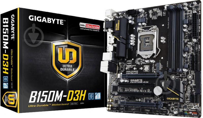 Материнська плата Gigabyte GA-B150M-D3H (Socket 1151, Intel B150, mirco ATX) - фото 4