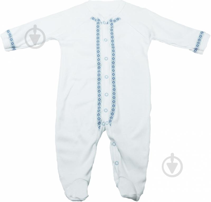 Человечек Sweet baby Орнамент р.74 белый с голубым 015.400.1 г - фото 1 Человечек Sweet baby Орнамент р.74 белый с голубым 015.400.1 г - фото 1