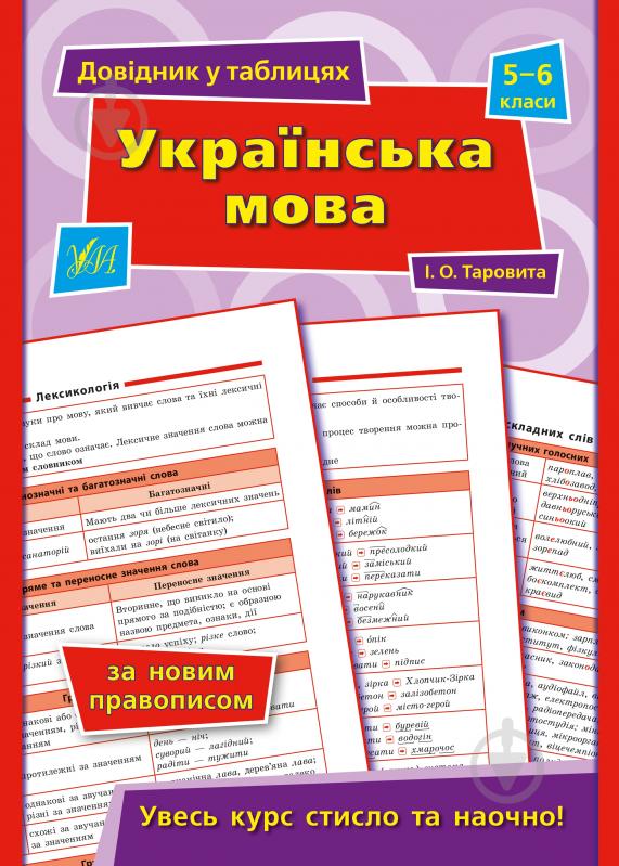 Книга Ирина Таровитая «Довідник у таблицях. Українська мова. 5–6 класи» 978-966-284-968-4 - фото 1