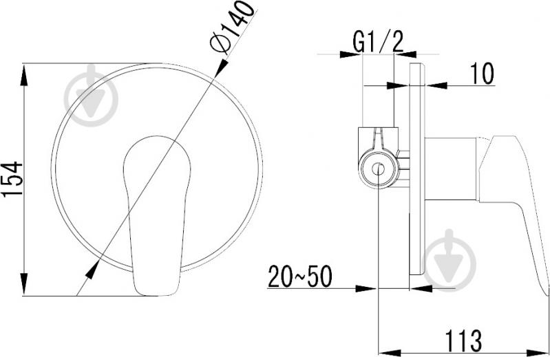 Смеситель для душа VOLLE Nemo 15143200 - фото 2