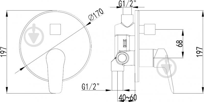 Смеситель для душа VOLLE Nemo 15142200 - фото 2 Смеситель для душа VOLLE Nemo 15142200 - фото 2