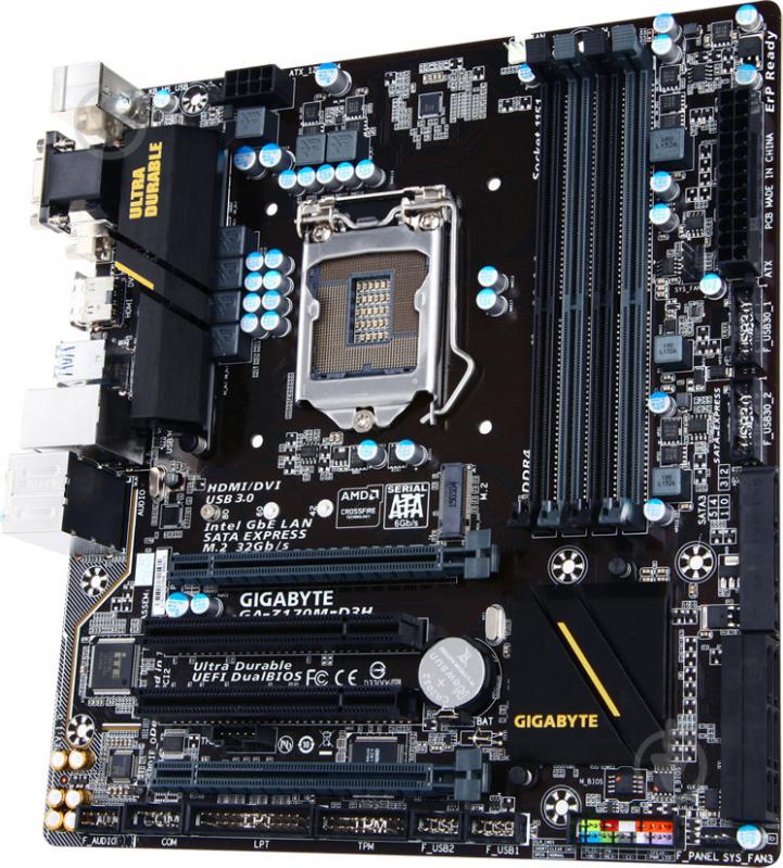 Материнская плата Gigabyte GA-Z170M-D3H (Socket 1151, Intel Z170, ATX) - фото 2