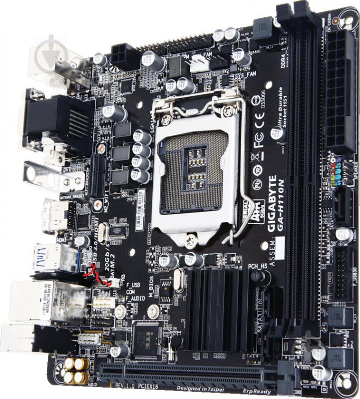 Материнська плата Gigabyte GA-H110N (Socket 1151, Intel H110, mini ITX) - фото 2