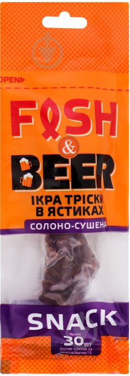 Закуска Fish Beer ікра тріски в ястиках 30 г - фото 1