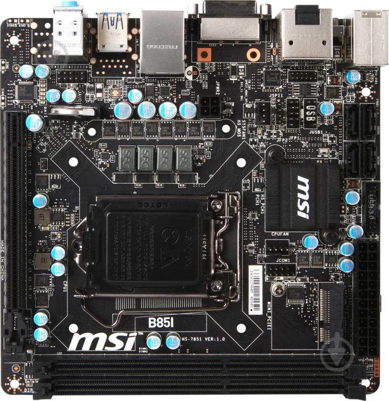 Материнська плата MSI B85I (Socket 1150, Intel B85, mini ITX) - фото 1