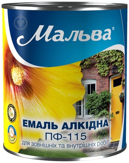 Емаль Мальва® алкідна ПФ-115 75 червоний глянець 0,9 кг - фото 1