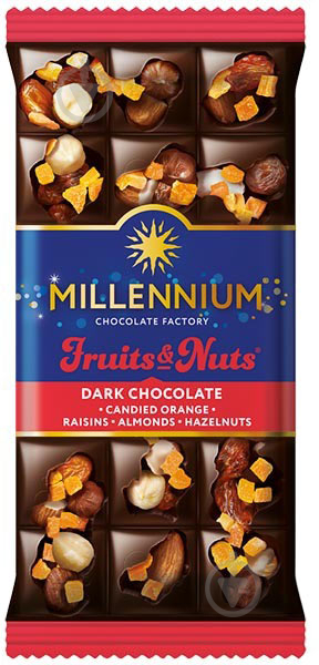 Шоколад Millennium Fruits&Nuts чорний 80 г - фото 1