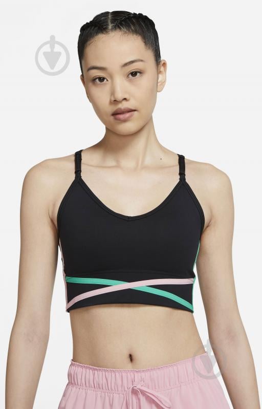 Бра Nike W NK DF INDY LL MULTICR BRA DD1109-010 р.XS чорний - фото 1