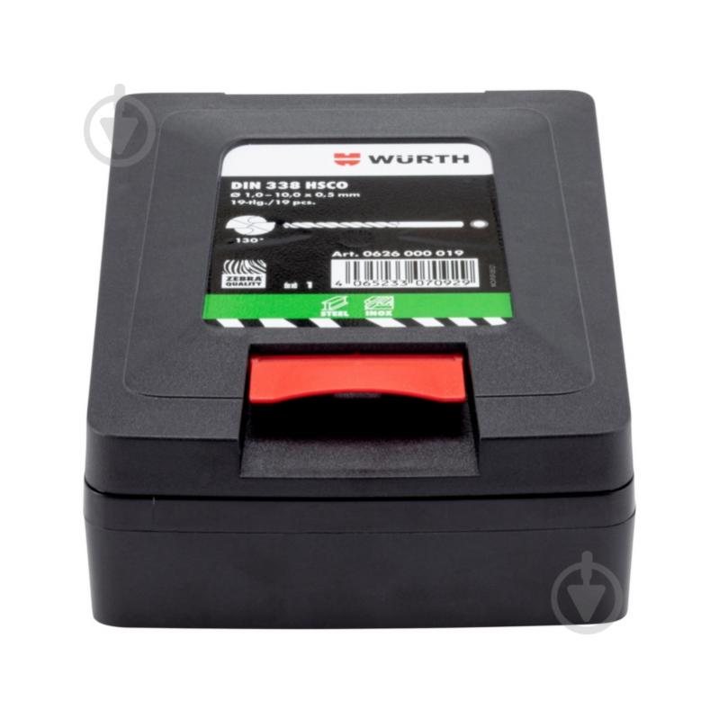 Набор сверл WURTH HSS (1-10 мм) х 0,5 19 шт. 0626000019 - фото 3