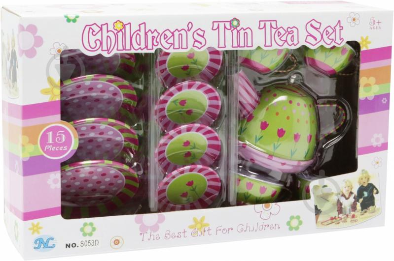 Игровой набор Tin kitchen tea set Чайный сервиз жестяной Полянка S053D - фото 2 Игровой набор Tin kitchen tea set Чайный сервиз жестяной Полянка S053D - фото 2