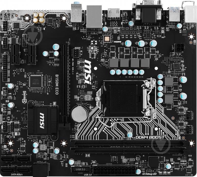 Материнська плата MSI B150M ECO (Socket 1151, Intel B150, mirco ATX) - фото 1