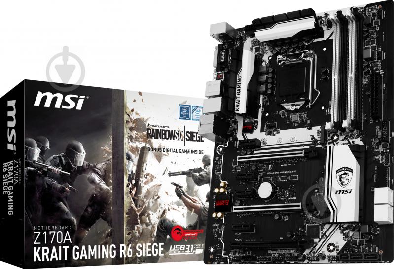 Материнська плата MSI Z170A KRAIT GAMING R6 SIEGE (Socket 1151, Intel Z170, ATX) - фото 6