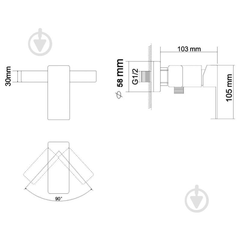 Змішувач для душу RJ Cube S RBSS201-5 - фото 2