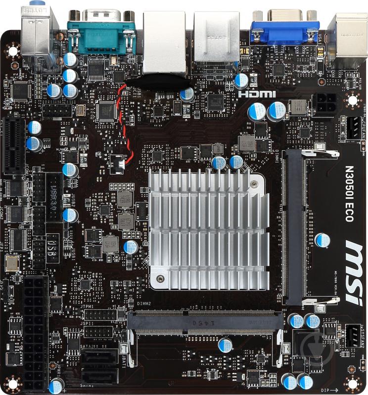 Материнская плата MSI N3050I ECO (Integrated CPU, SoC, mini ITX) - фото 1 Материнская плата MSI N3050I ECO (Integrated CPU, SoC, mini ITX) - фото 1