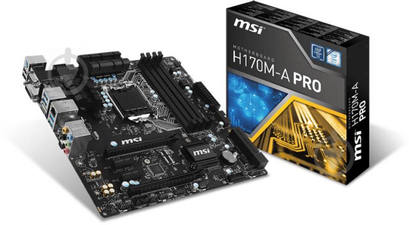 Материнська плата MSI H170M-A PRO (Socket 1151, Intel H170, mirco ATX) - фото 1