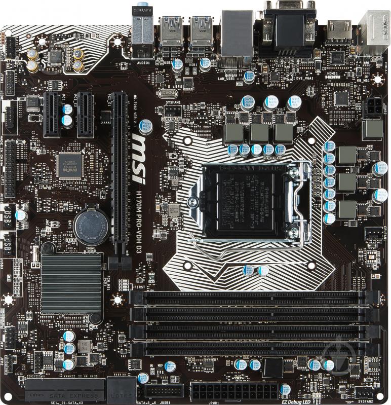 Материнская плата MSI H170M PRO-VDH D3 (Socket 1151, Intel H170, mirco ATX) - фото 1