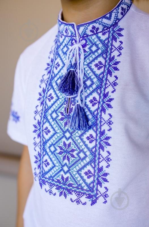 Вишиванка Galychanka Зорянчик р.152 білий із синім Bft-084 - фото 1 Вишиванка Galychanka Зорянчик р.152 білий із синім Bft-084 - фото 1