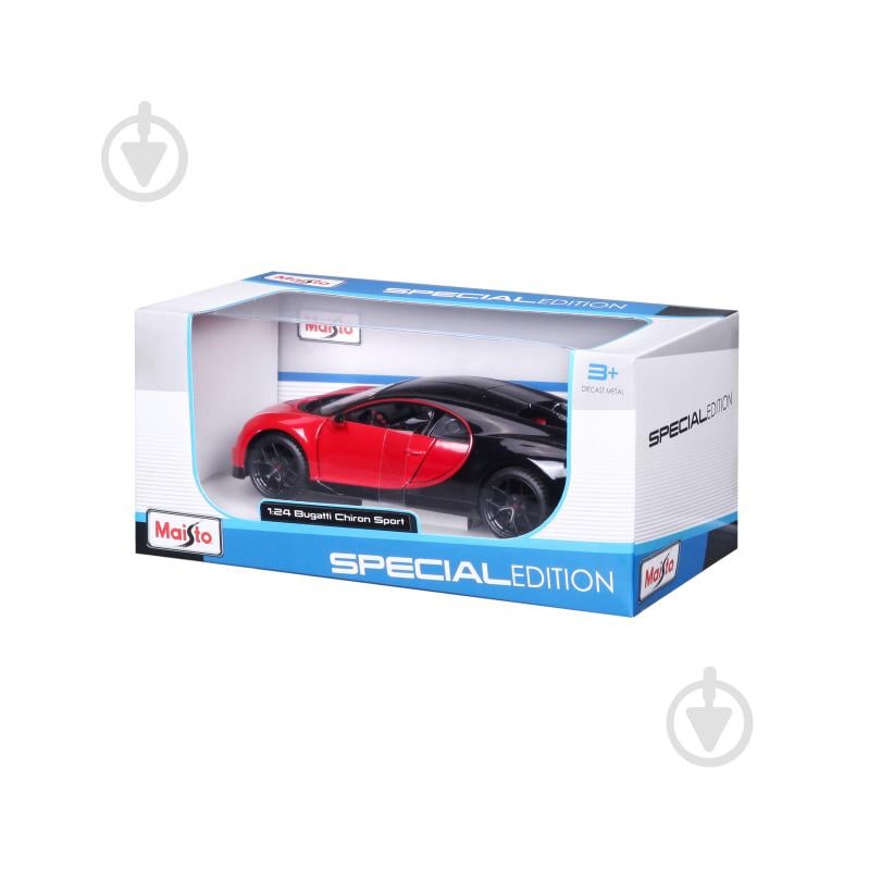 Машинка Maisto 1:24 Bugatti Chiron Sport 31524 black/red - фото 6