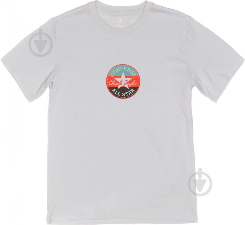 Футболка Converse STRIPED CHUCK PATCH TEE CHAMBRAY 10021497-451 р.2XL голубой - фото 1