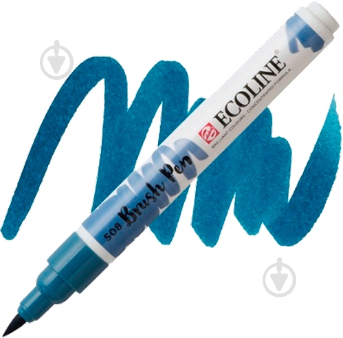 Маркер акварельний Ecoline Talens Brushpen 508 11505080 прусський синій - фото 1 Маркер акварельний Ecoline Talens Brushpen 508 11505080 прусський синій - фото 1
