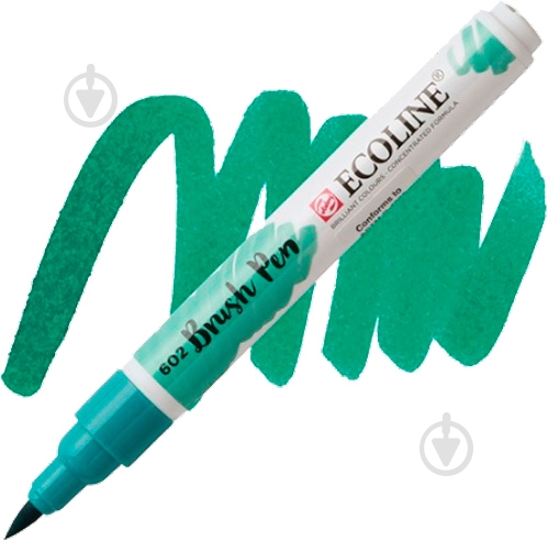 Маркер акварельний Ecoline Talens Brushpen 602 11506020 зелений темний - фото 1