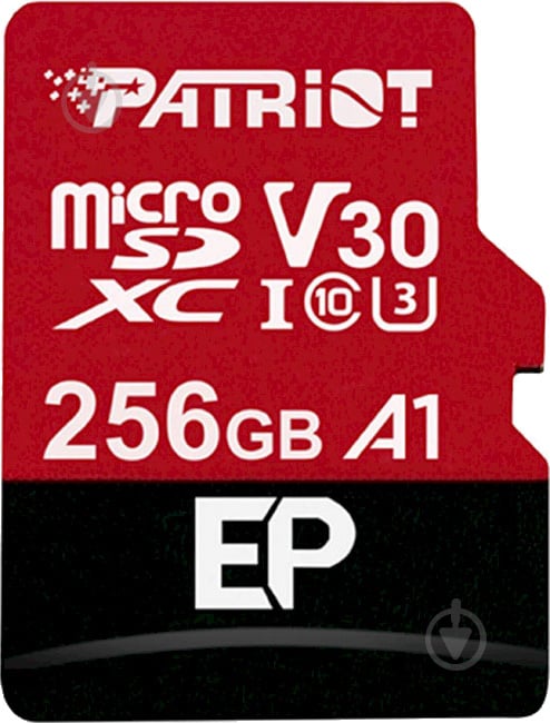 Карта памяти Patriot microSDXC 256 ГБ UHS-I Class 3 (U3) (PEF256GEP31MCX) EP A1 + SD-adapter - фото 1