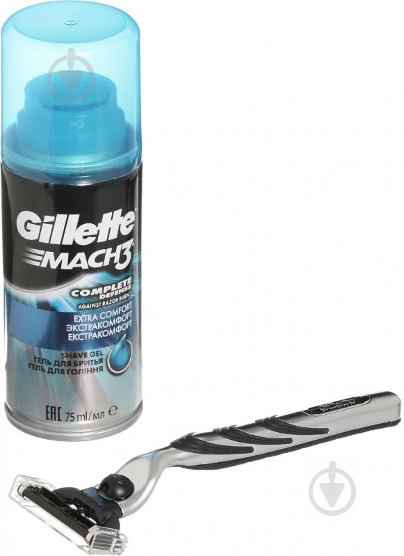 Подарунковий набір Gillette Mach3 станок + гель для гоління - фото 2