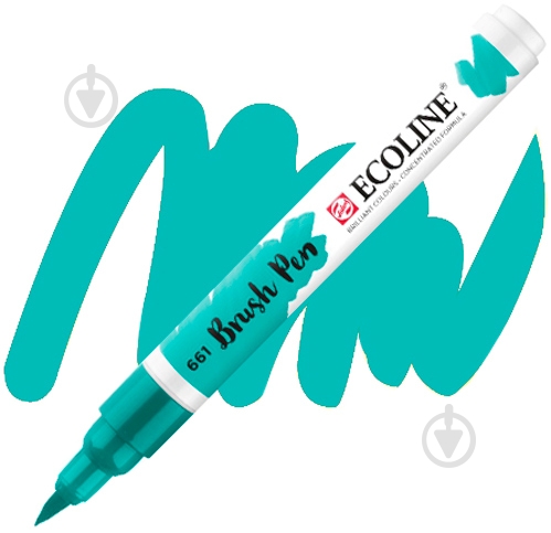 Маркер акварельний Ecoline Talens Brushpen 661 11506610 бірюзово-зелений - фото 1 Маркер акварельний Ecoline Talens Brushpen 661 11506610 бірюзово-зелений - фото 1