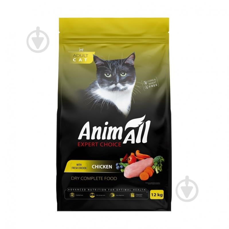 Корм сухой для котов AnimAll со свежей курицей 12 кг - фото 1 Корм сухой для котов AnimAll со свежей курицей 12 кг - фото 1