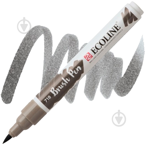 Маркер акварельный Ecoline Talens Brushpen 718 11507180 серый теплый - фото 1 Маркер акварельный Ecoline Talens Brushpen 718 11507180 серый теплый - фото 1
