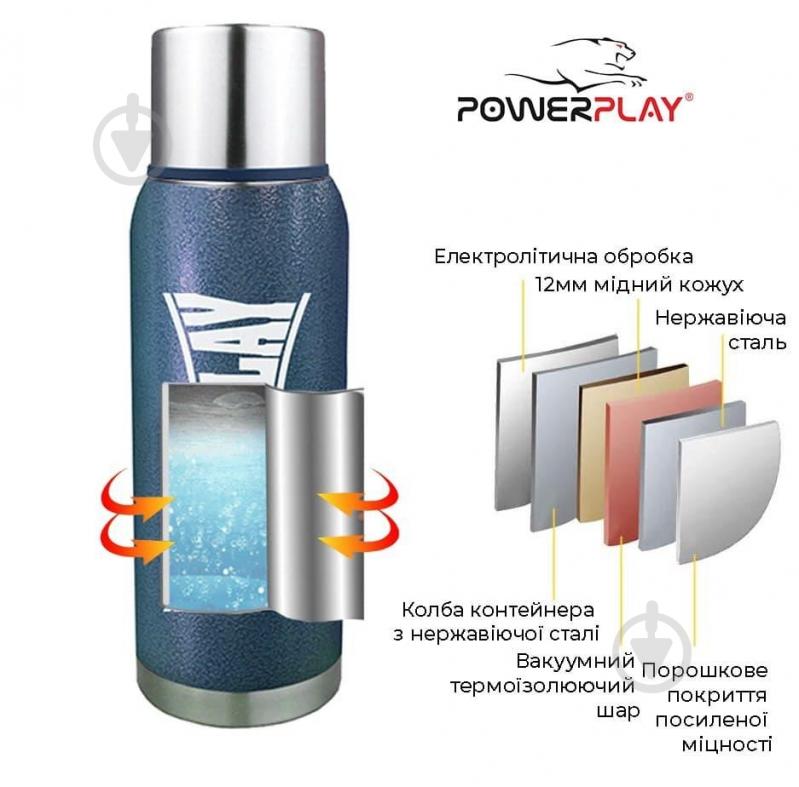 Термос PowerPlay 1200 мл синий 9001 - фото 8