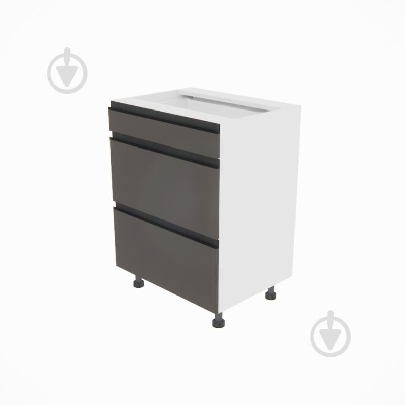 Тумба нижняя Софи (Н 60 3Ш (1+2)) графит серый/белый Світ Меблів - фото 1 Тумба нижняя Софи (Н 60 3Ш (1+2)) графит серый/белый Світ Меблів - фото 1