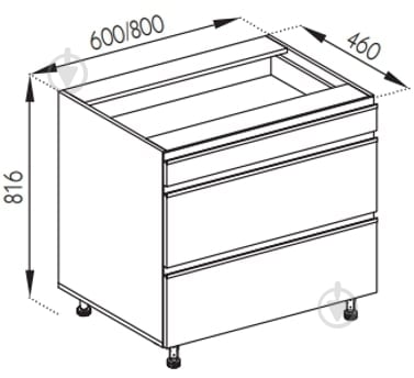 Тумба нижняя Софи (Н 60 3Ш (1+2)) графит серый/белый Світ Меблів - фото 5 Тумба нижняя Софи (Н 60 3Ш (1+2)) графит серый/белый Світ Меблів - фото 5