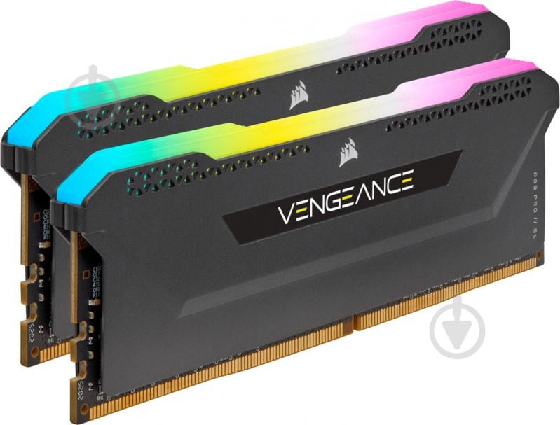 Оперативная память Corsair DDR4 SDRAM 16 GB (2x8GB) 3200 MHz (CMH16GX4M2Z3200C16) Vengeance RGB Pro SL Black - фото 3