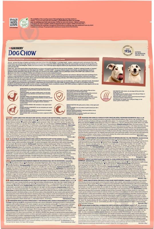 Корм сухий Dog Chow by Purina Sensitive Adult 1+ для дорослих собак схильних до алергії з лососем 2,5 кг - фото 3 Корм сухий Dog Chow by Purina Sensitive Adult 1+ для дорослих собак схильних до алергії з лососем 2,5 кг - фото 3