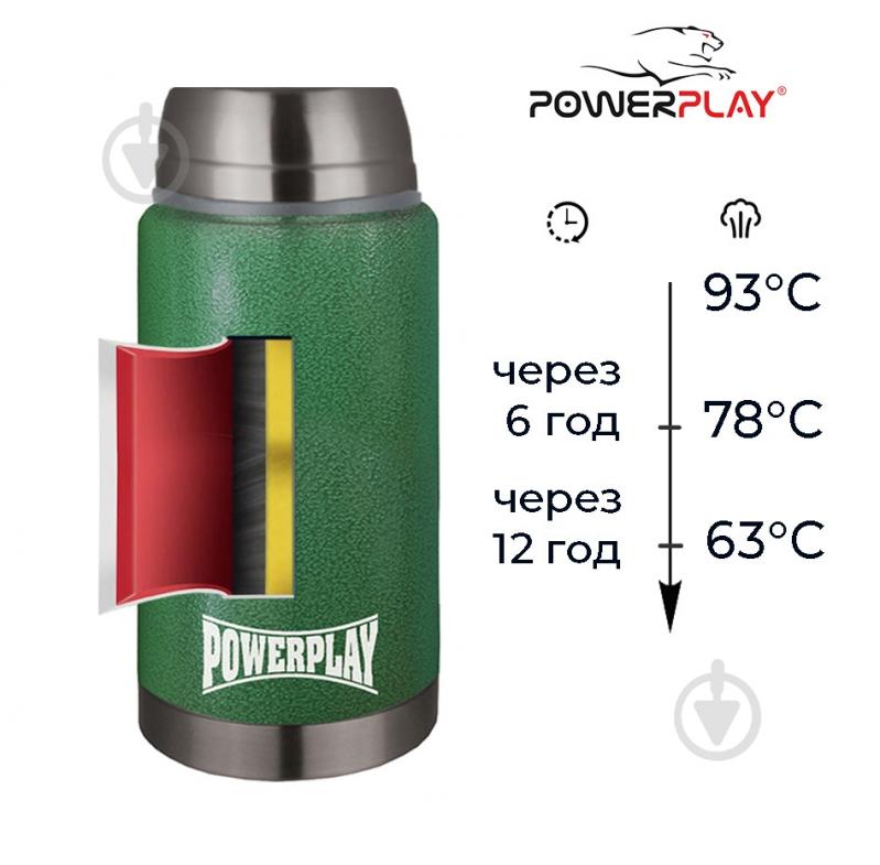 Термос для їжі PowerPlay 9002 750 мл зелений - фото 3