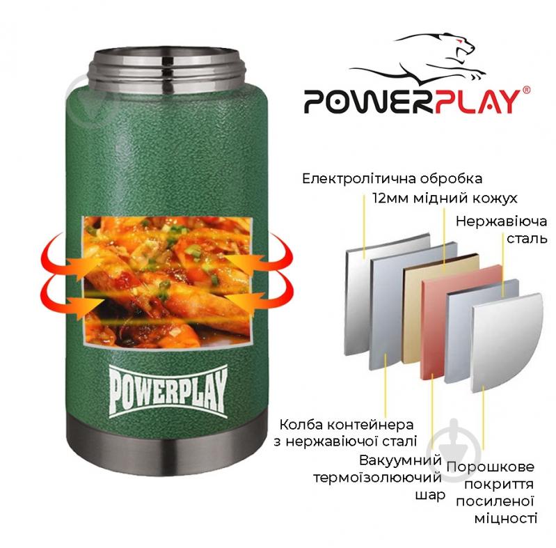 Термос для їжі PowerPlay 9002 750 мл зелений - фото 6