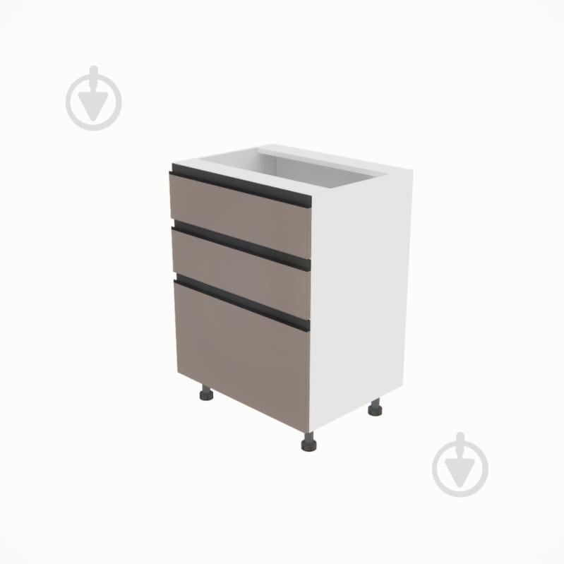 Тумба нижняя Софи (Н 60 3Ш (2+1)) глиняный серый/белый Світ Меблів - фото 1 Тумба нижняя Софи (Н 60 3Ш (2+1)) глиняный серый/белый Світ Меблів - фото 1